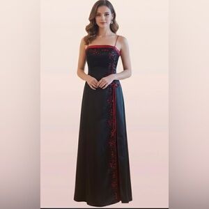 Zum Zum by Niki Livas Floor Length Satin Dress